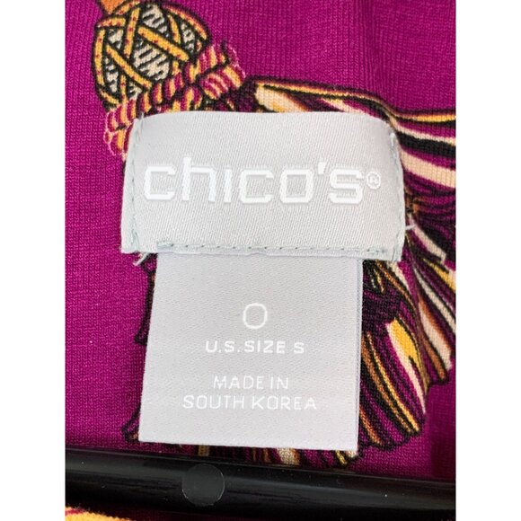 NWT Chicos Plum Berry Rope Print Long Sleeve Top Size S - Picture 3 of 7